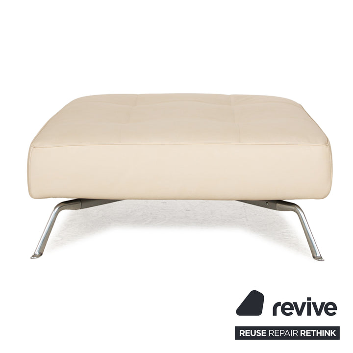 ligne roset Tabouret Smala en cuir vegan crème