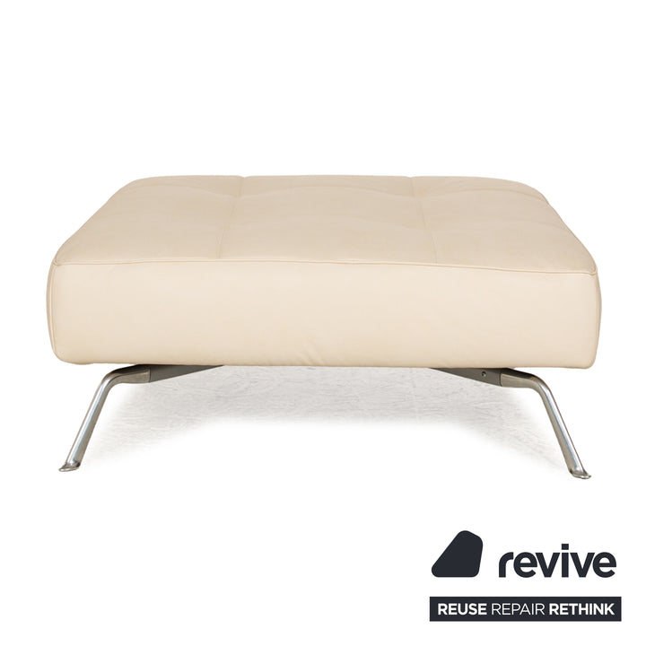 ligne roset Tabouret Smala en cuir vegan crème