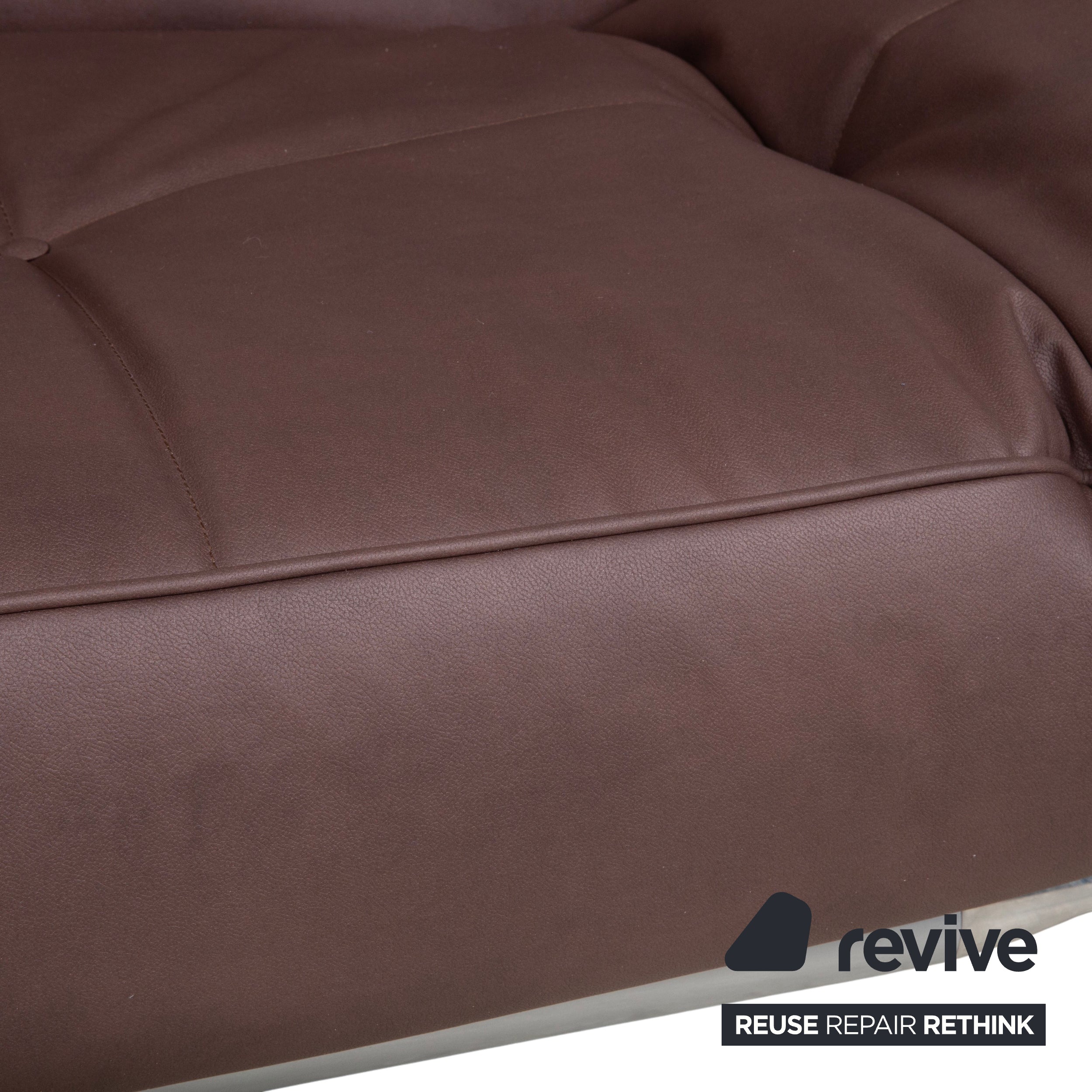 Ligne Roset Smala veganes Leder Dreisitzer Braun Terracotta Sofa Couch Neubezug GAVIN 105 manuelle Funktion Schlaffunktion