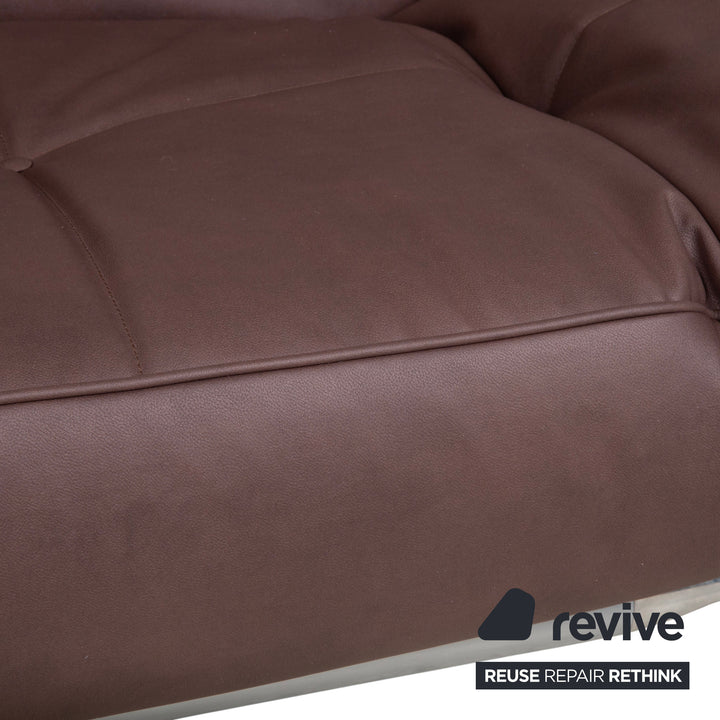 Ligne Roset Smala veganes Leder Dreisitzer Braun Terracotta Sofa Couch Neubezug GAVIN 105 manuelle Funktion Schlaffunktion