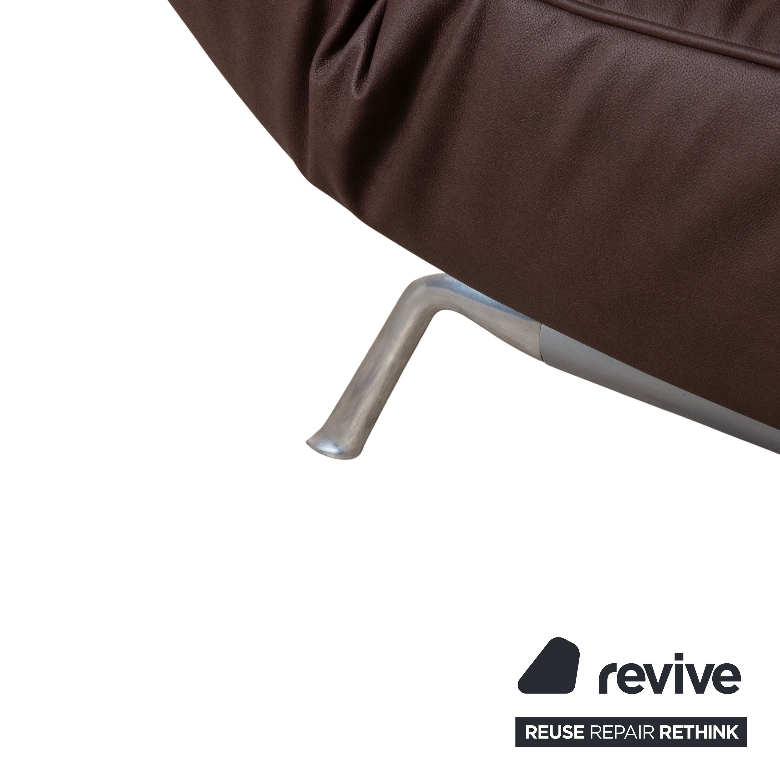 Ligne Roset Smala veganes Leder Dreisitzer Braun Terracotta Sofa Couch Neubezug GAVIN 105 manuelle Funktion Schlaffunktion