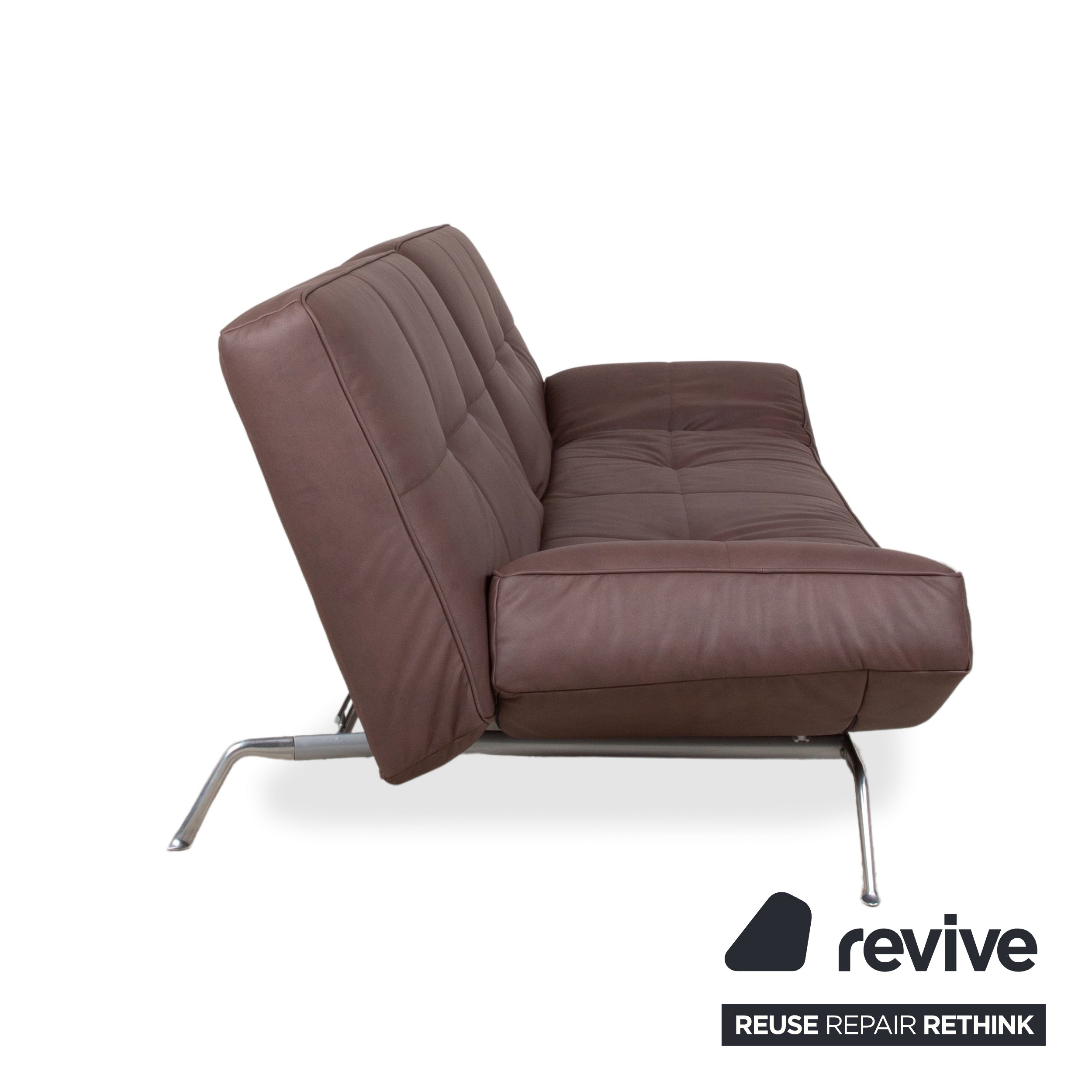 Ligne Roset Smala veganes Leder Dreisitzer Braun Terracotta Sofa Couch Neubezug GAVIN 105 manuelle Funktion Schlaffunktion