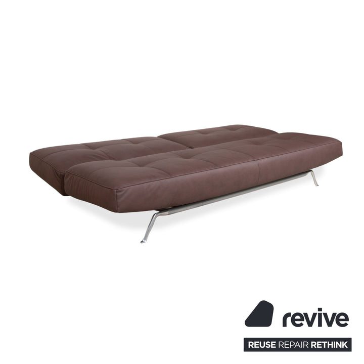 Ligne Roset Smala veganes Leder Dreisitzer Braun Terracotta Sofa Couch Neubezug GAVIN 105 manuelle Funktion Schlaffunktion