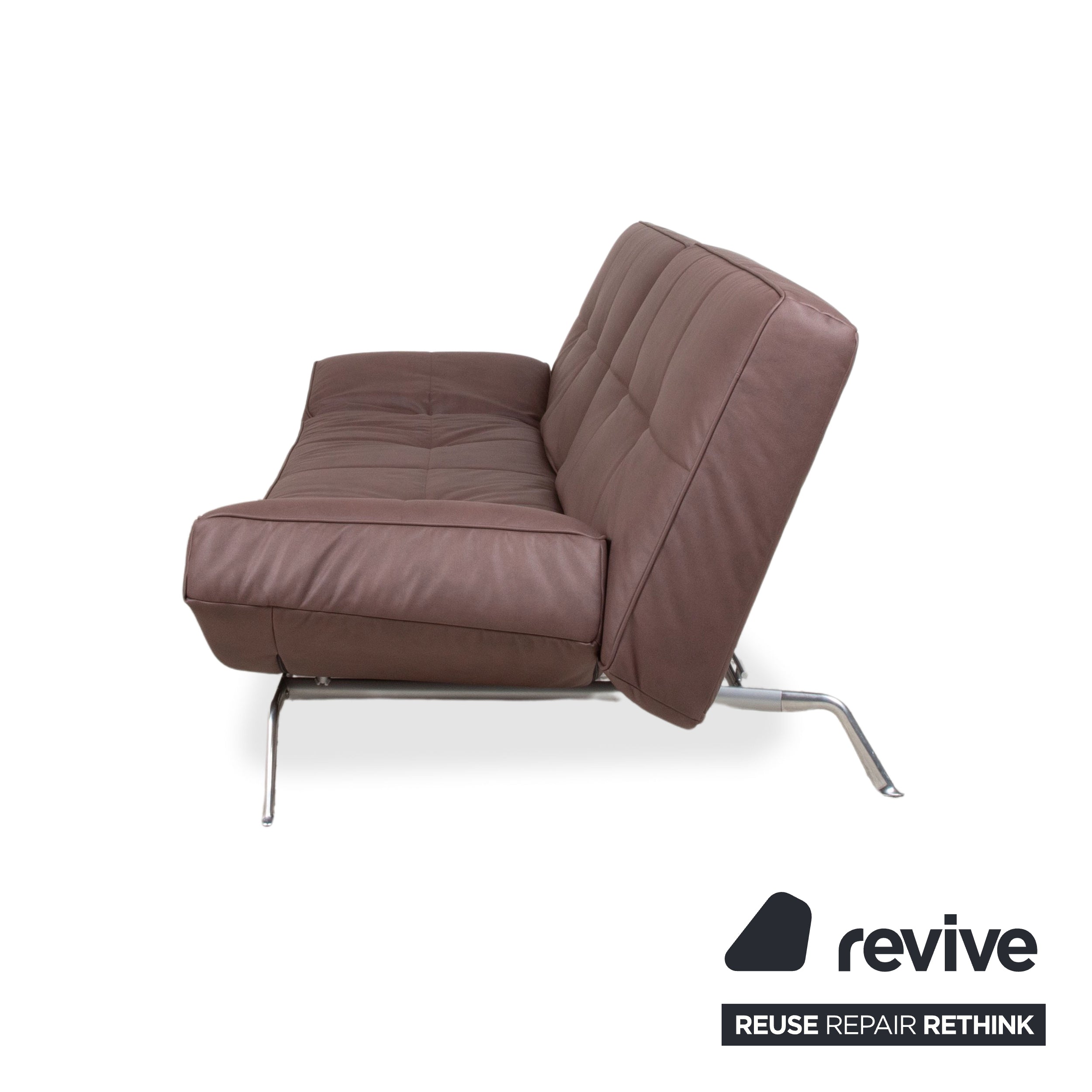 Ligne Roset Smala veganes Leder Dreisitzer Braun Terracotta Sofa Couch Neubezug GAVIN 105 manuelle Funktion Schlaffunktion