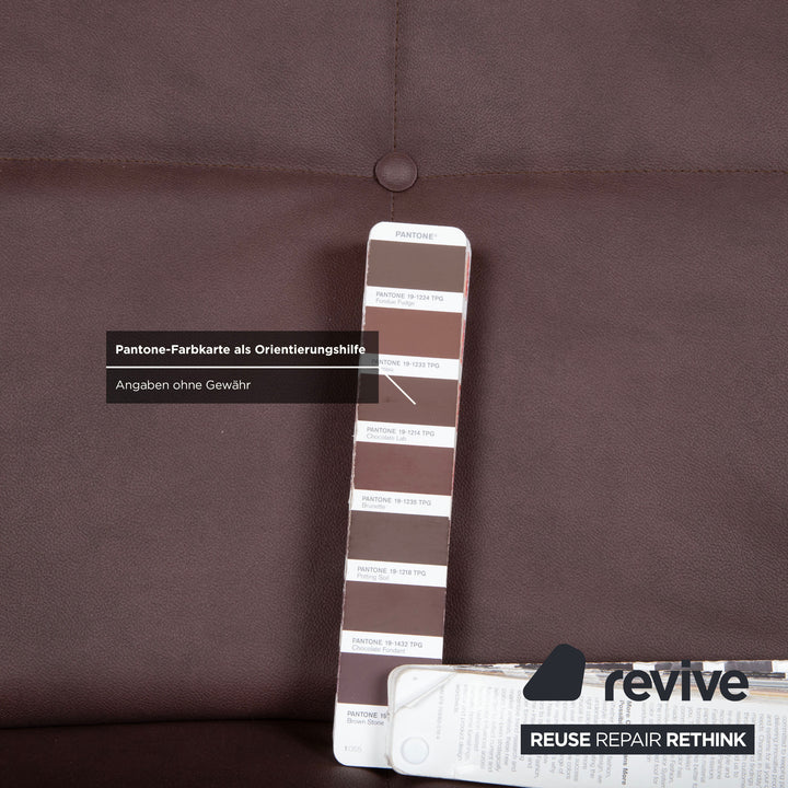 Ligne Roset Smala veganes Leder Dreisitzer Braun Terracotta Sofa Couch Neubezug GAVIN 105 manuelle Funktion Schlaffunktion