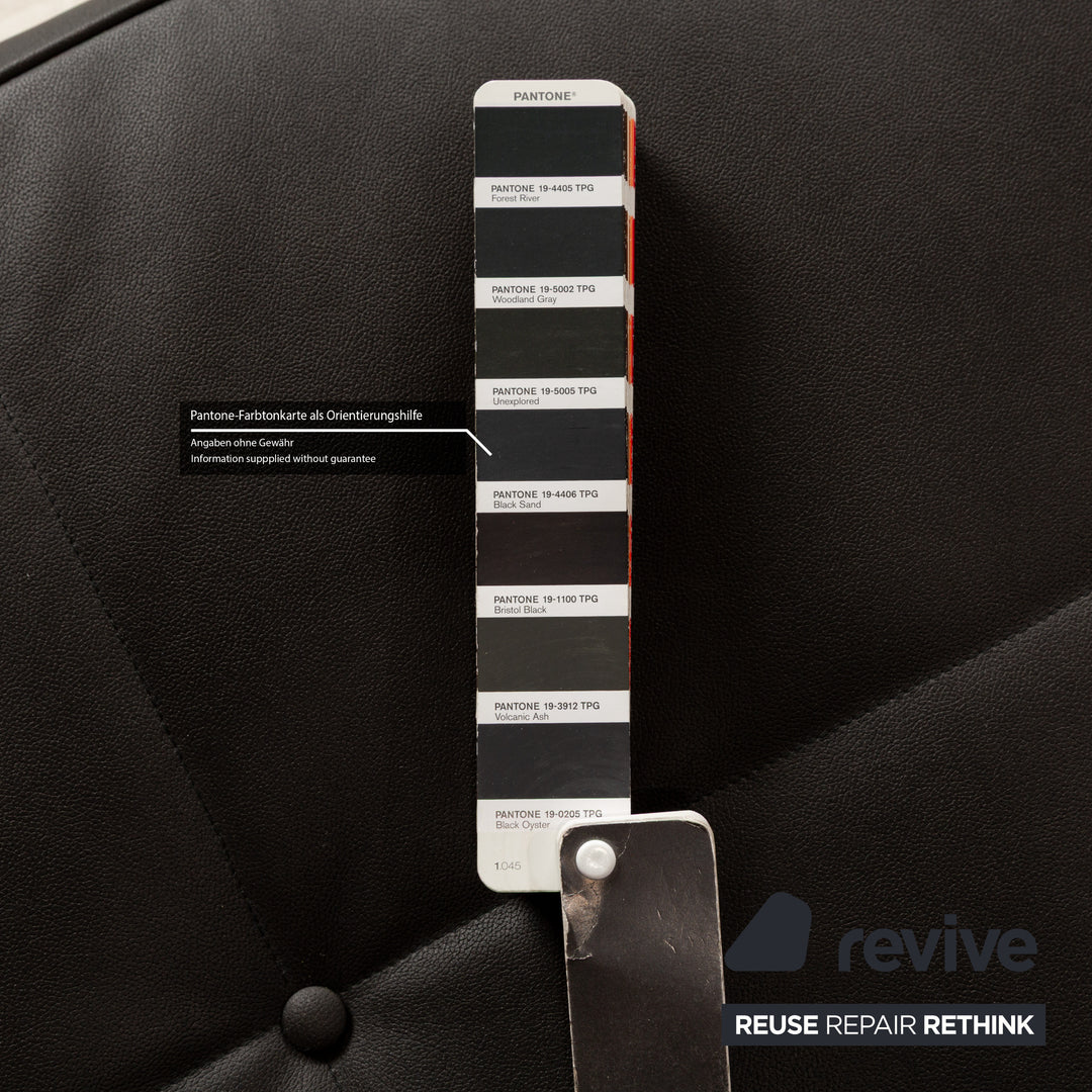 Ligne Roset Smala veganes Leder Zweisitzer Sofa Anthrazit Dunkelgrau Sofa Couch Schlaffunktion Schlafsofa manuelle Funktion Neubezug