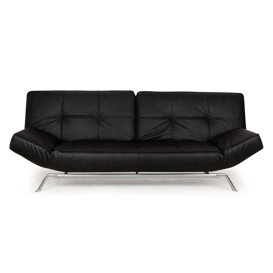 Canapé deux places en cuir vegan Ligne Roset Smala anthracite gris foncé canapé canapé fonction couchage canapé-lit fonction manuelle nouvelle housse