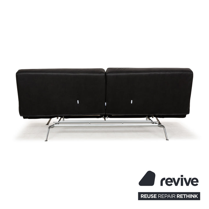 Ligne Roset Smala veganes Leder Zweisitzer Sofa Anthrazit Dunkelgrau Sofa Couch Schlaffunktion Schlafsofa manuelle Funktion Neubezug