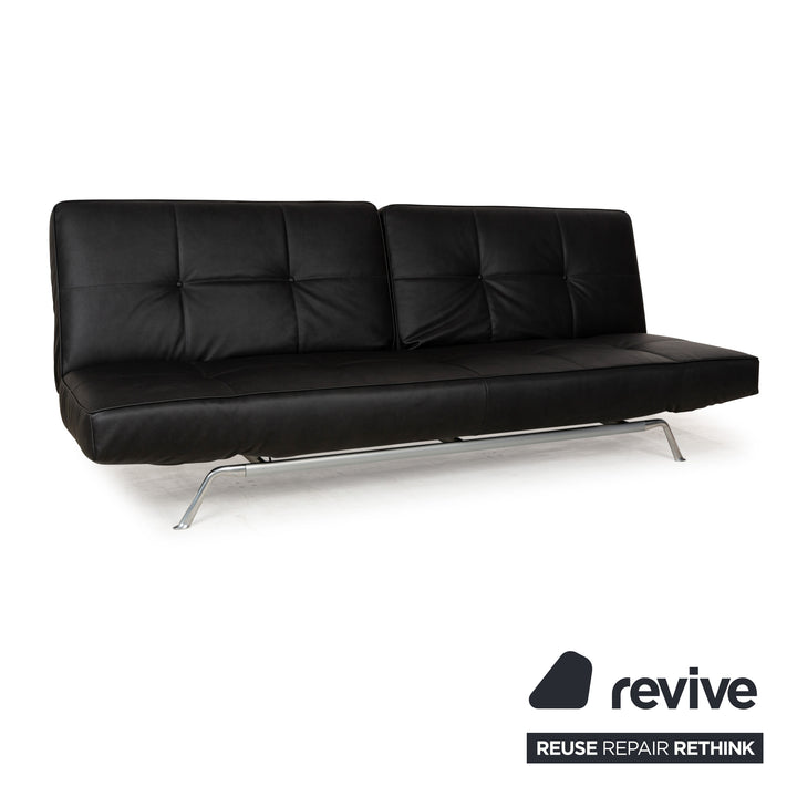 Ligne Roset Smala veganes Leder Zweisitzer Sofa Anthrazit Dunkelgrau Sofa Couch Schlaffunktion Schlafsofa manuelle Funktion Neubezug