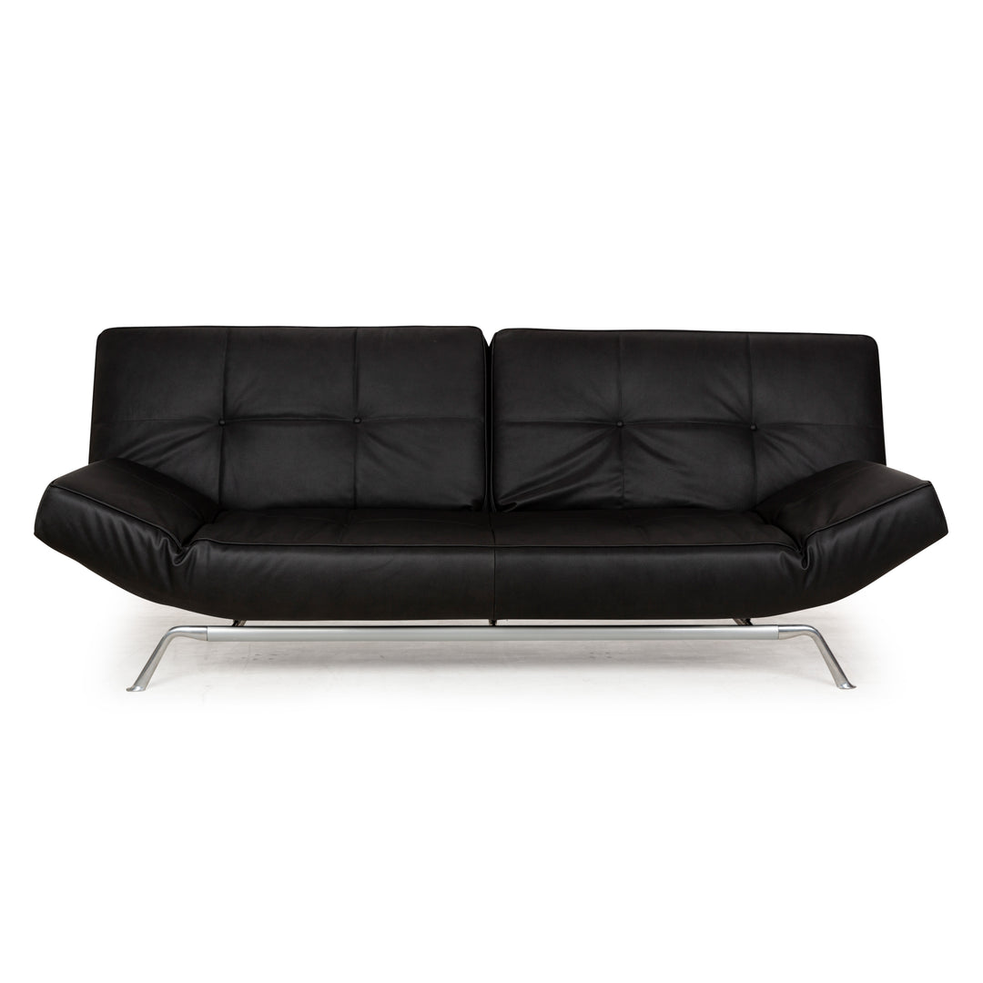 Ligne Roset Smala veganes Leder Zweisitzer Sofa Anthrazit Dunkelgrau Sofa Couch Schlaffunktion Schlafsofa manuelle Funktion Neubezug
