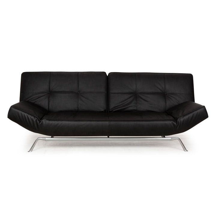 Ligne Roset Smala veganes Leder Zweisitzer Sofa Anthrazit Dunkelgrau Sofa Couch Schlaffunktion Schlafsofa manuelle Funktion Neubezug