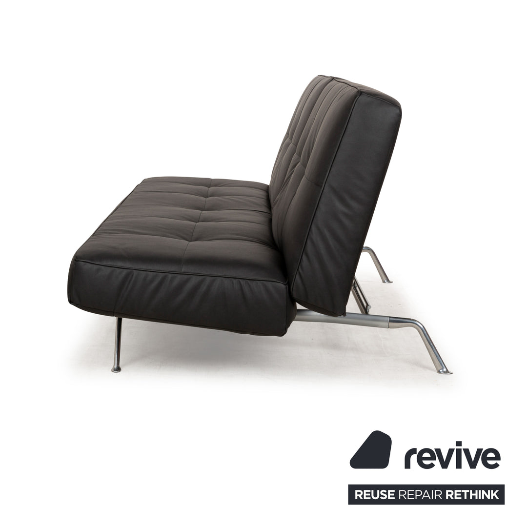 Ligne Roset Smala veganes Leder Zweisitzer Sofa Anthrazit Dunkelgrau Sofa Couch Schlaffunktion Schlafsofa manuelle Funktion Neubezug