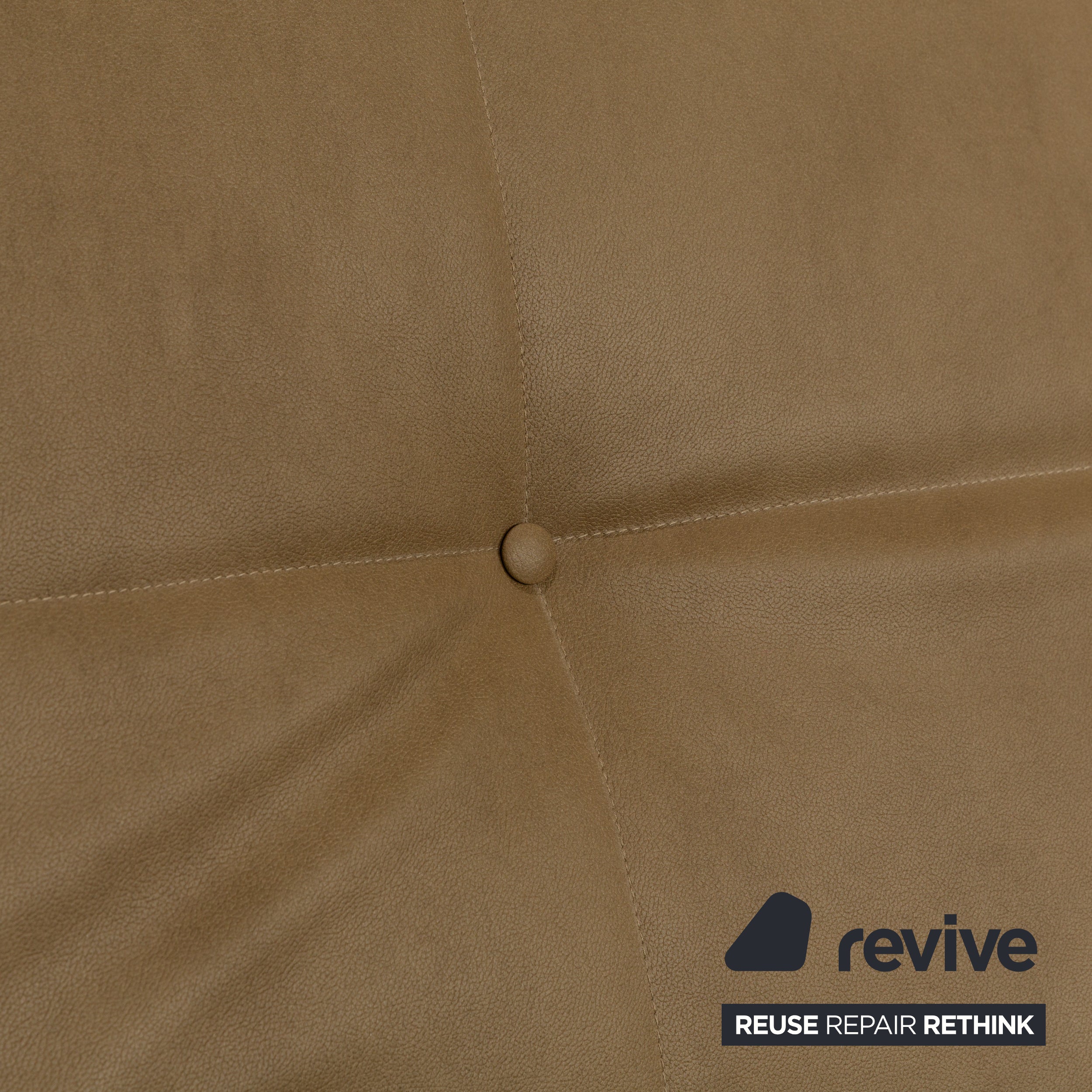 Ligne Roset Smala vegan leather two-seater sofa olive green khaki sofa couch sleeper sofa bed manual function new cover