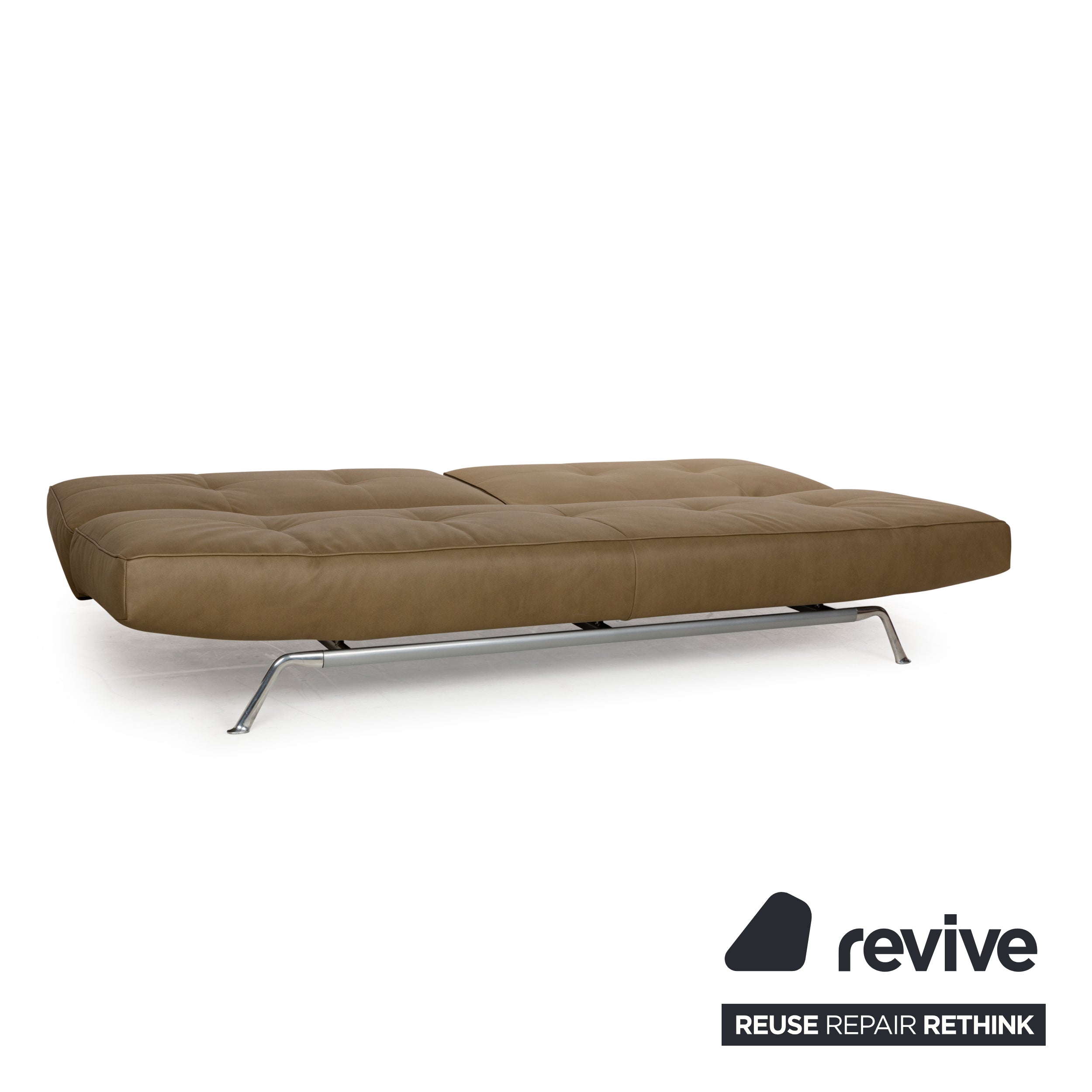 Ligne Roset Smala vegan leather two-seater sofa olive green khaki sofa couch sleeper sofa bed manual function new cover