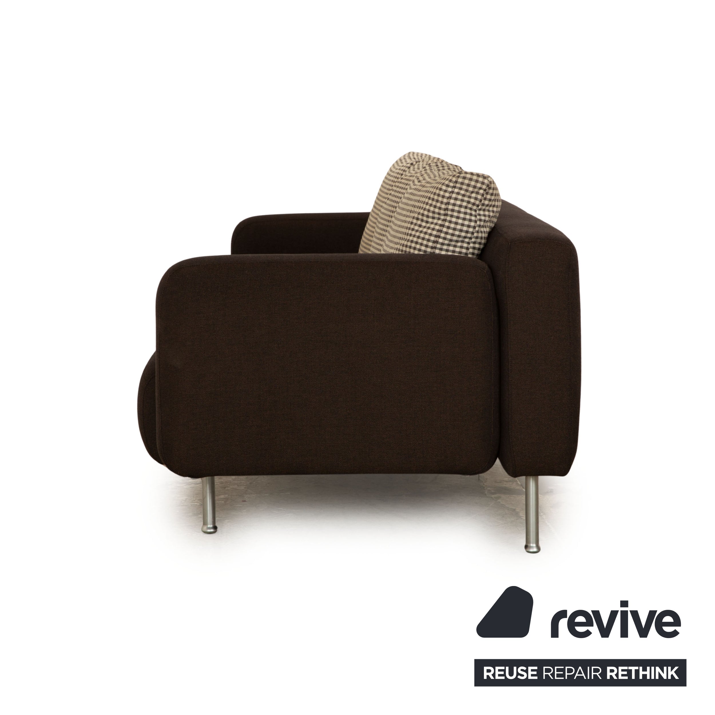 ligne roset fabric three-seater dark brown sofa couch