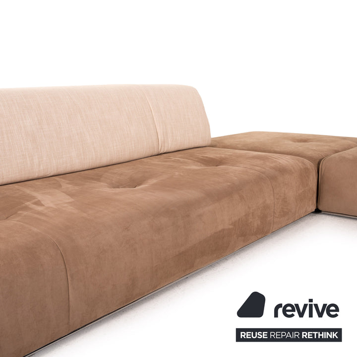 ligne roset Stoff Ecksofa Beige Braun Sofa Modular