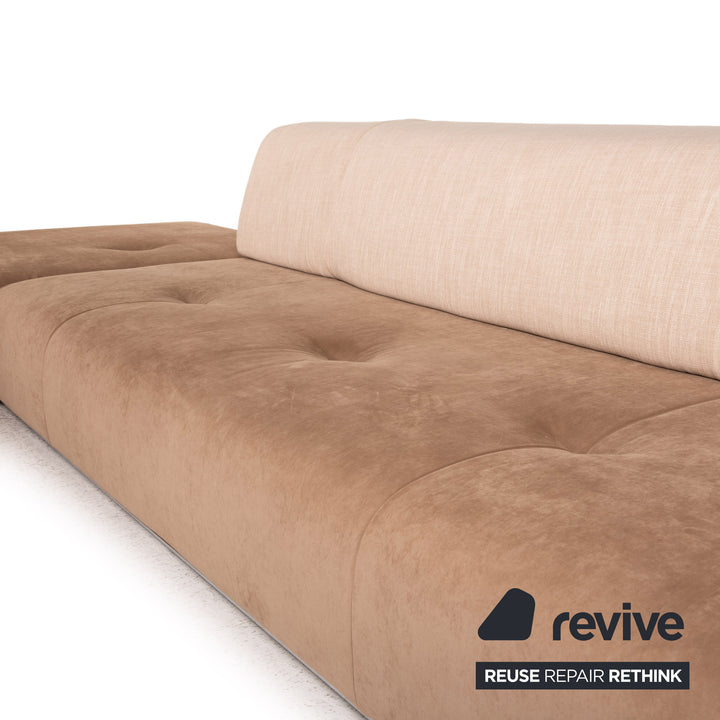 ligne roset Stoff Ecksofa Beige Braun Sofa Modular