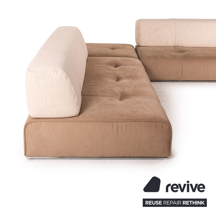 ligne roset Stoff Ecksofa Beige Braun Sofa Modular