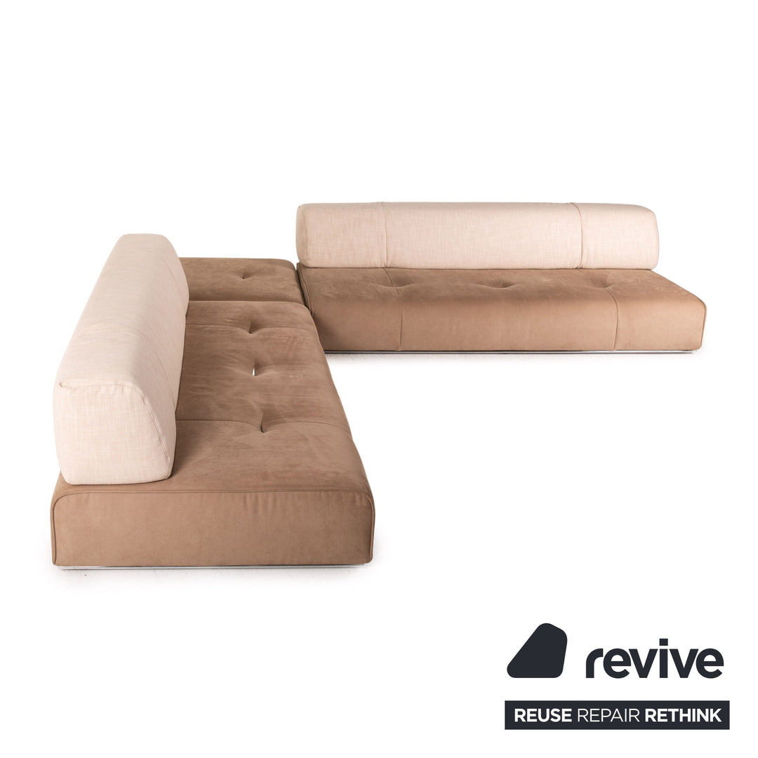 ligne roset Stoff Ecksofa Beige Braun Sofa Modular