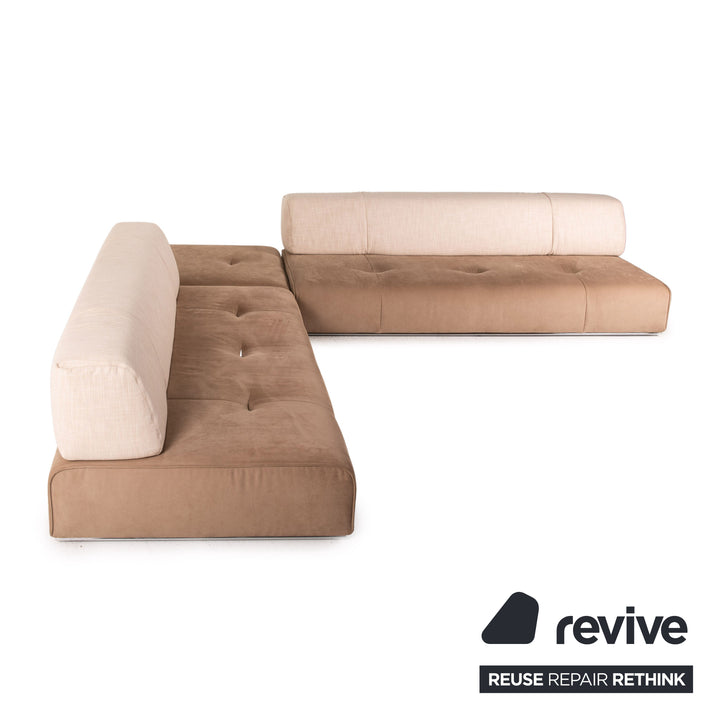 ligne roset Stoff Ecksofa Beige Braun Sofa Modular