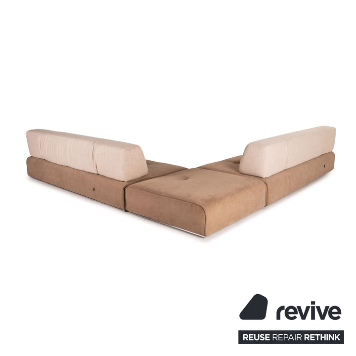 ligne roset Stoff Ecksofa Beige Braun Sofa Modular