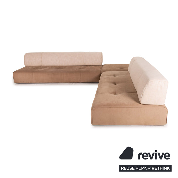 ligne roset Stoff Ecksofa Beige Braun Sofa Modular