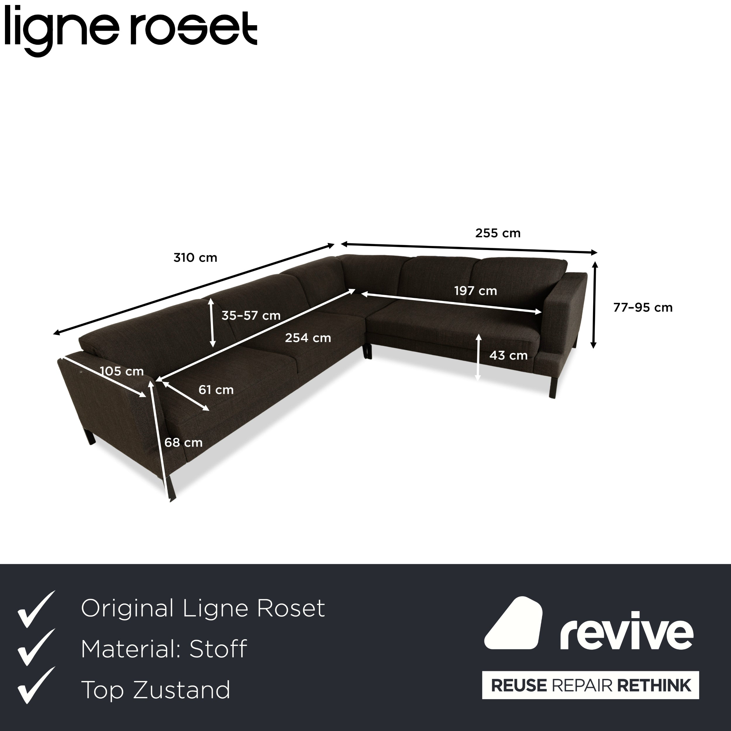 canapé d'angle en tissu ligne roset canapé gris