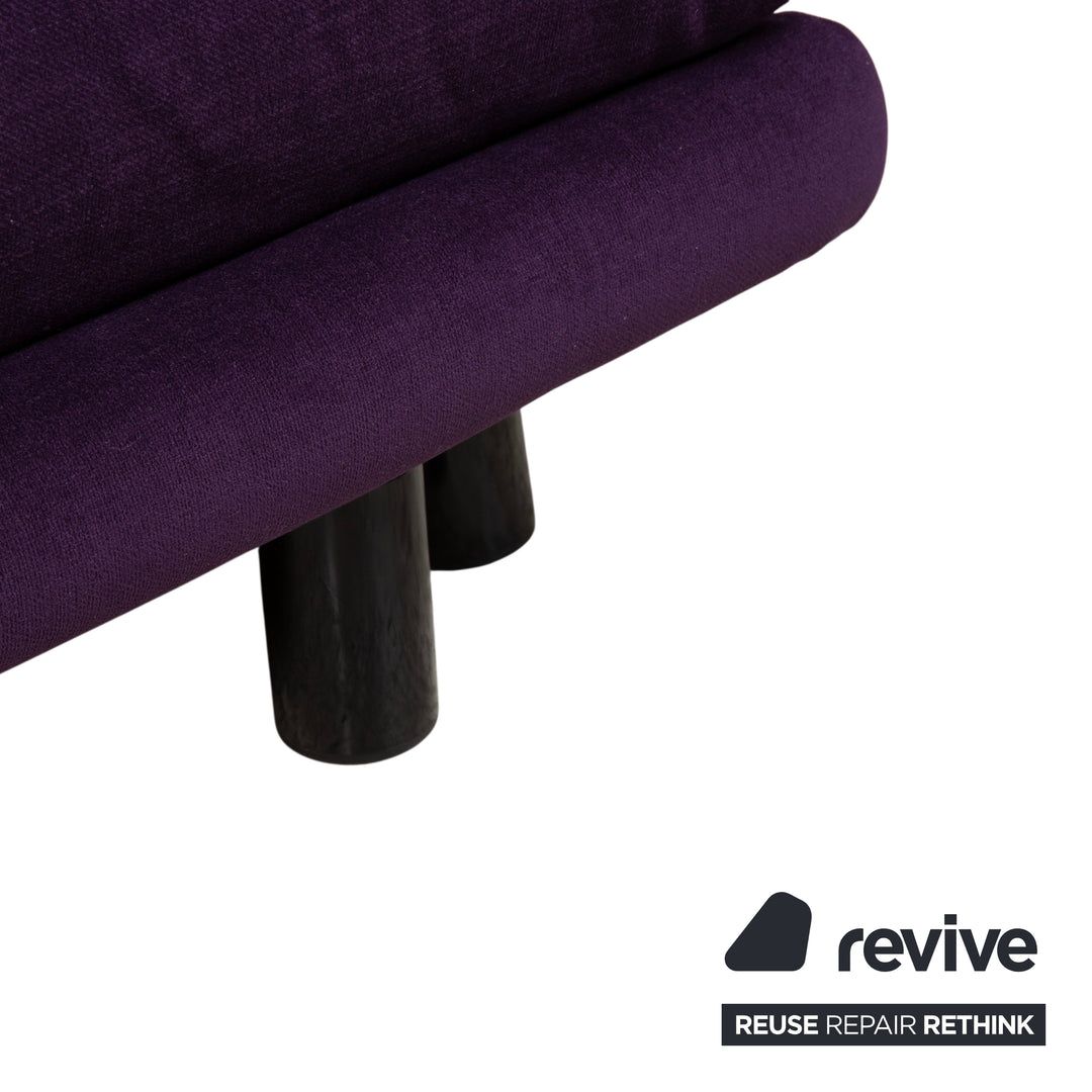 Ligne Roset Stoff Multy Dreisitzer Violett Lila Blau MALOU 145 mit Kissen MALOU 163 Neubezug