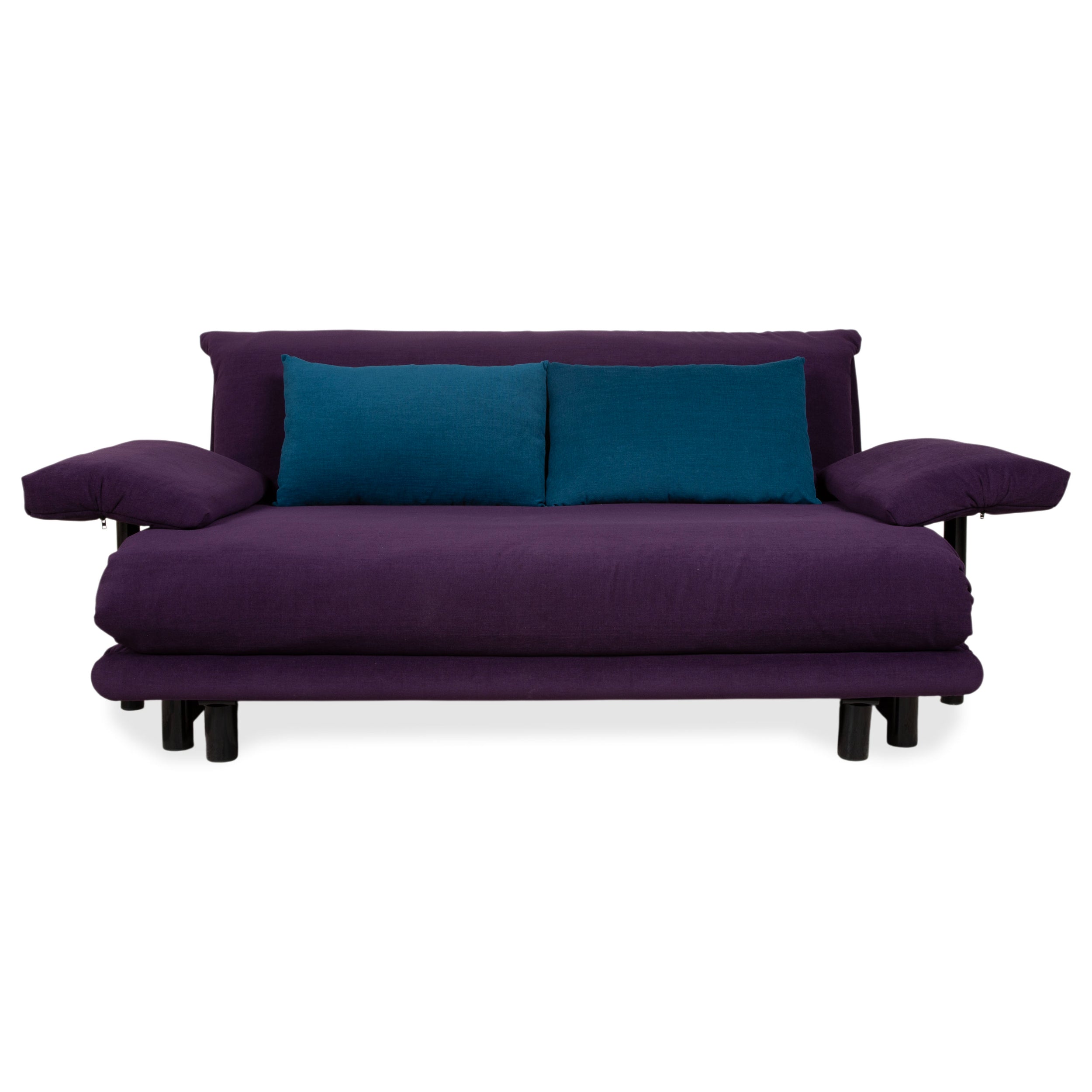 Ligne Roset Stoff Multy Dreisitzer Violett Lila Blau MALOU 145 mit Kissen MALOU 163 Neubezug