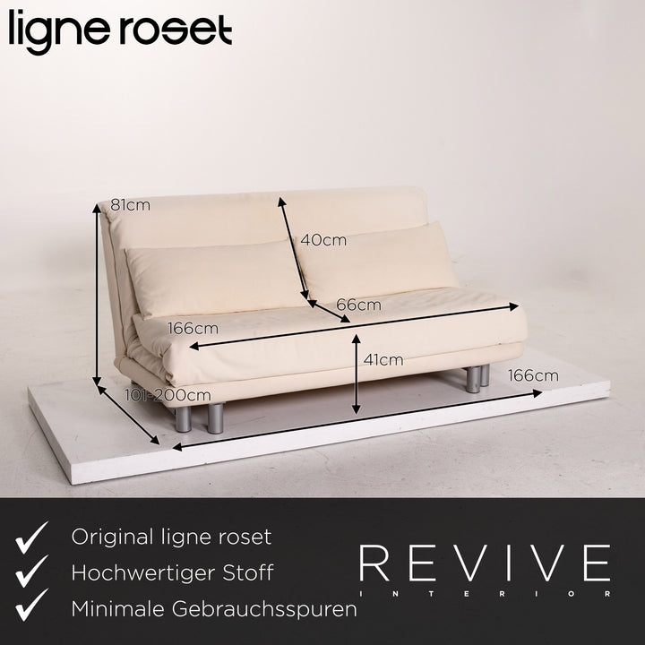 Ligne Roset stoffen slaapbank crème tweezitter met slaapfunctie bank #14818