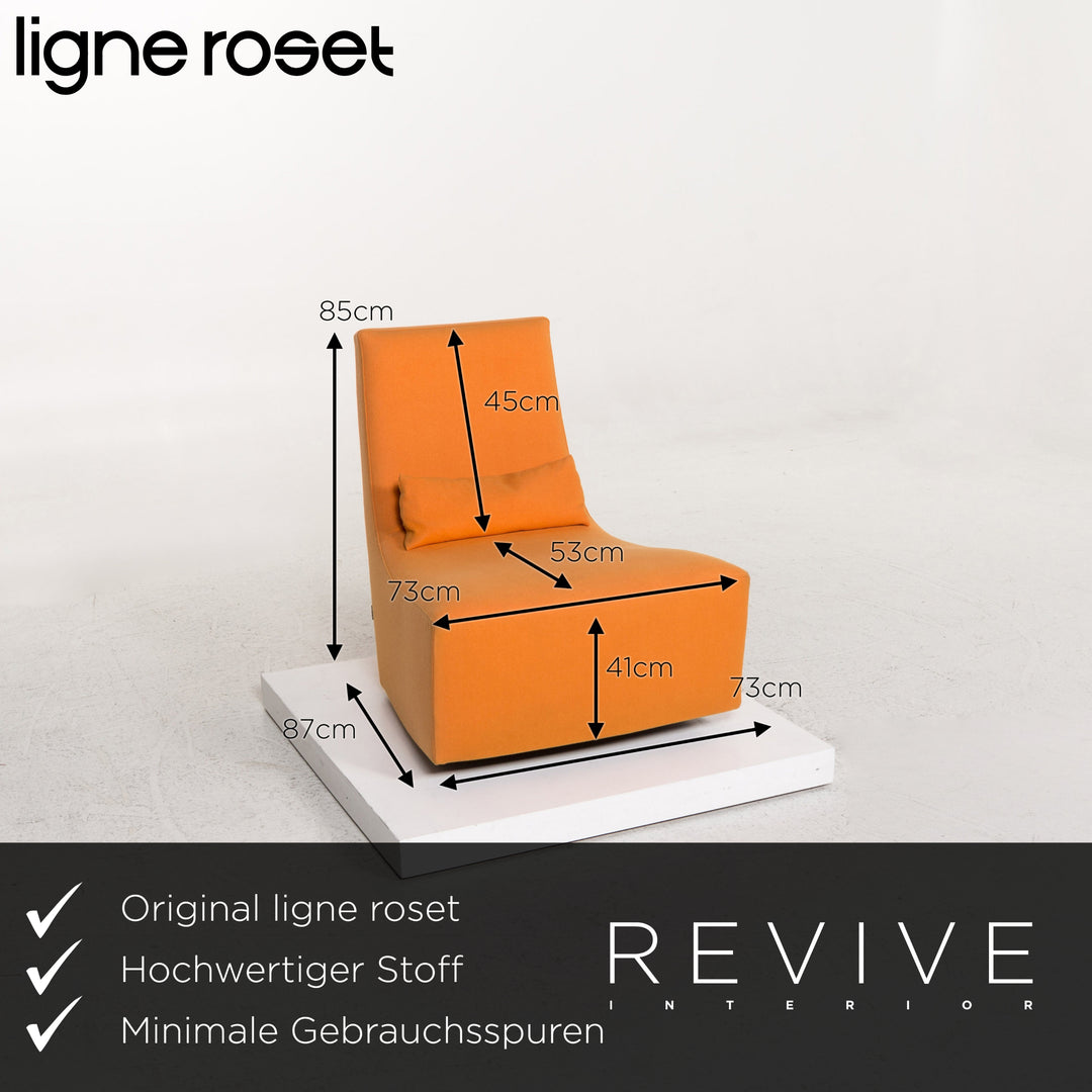 ligne roset fabric armchair incl. stool Orange #13263