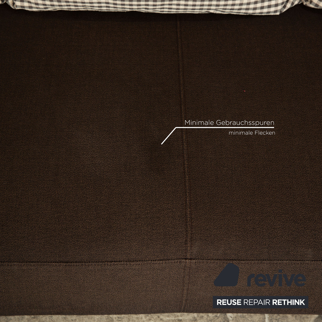 ligne roset Stoff Sofa Garnitur Braun Grau Zweisitzer Dreisitzer  Couch