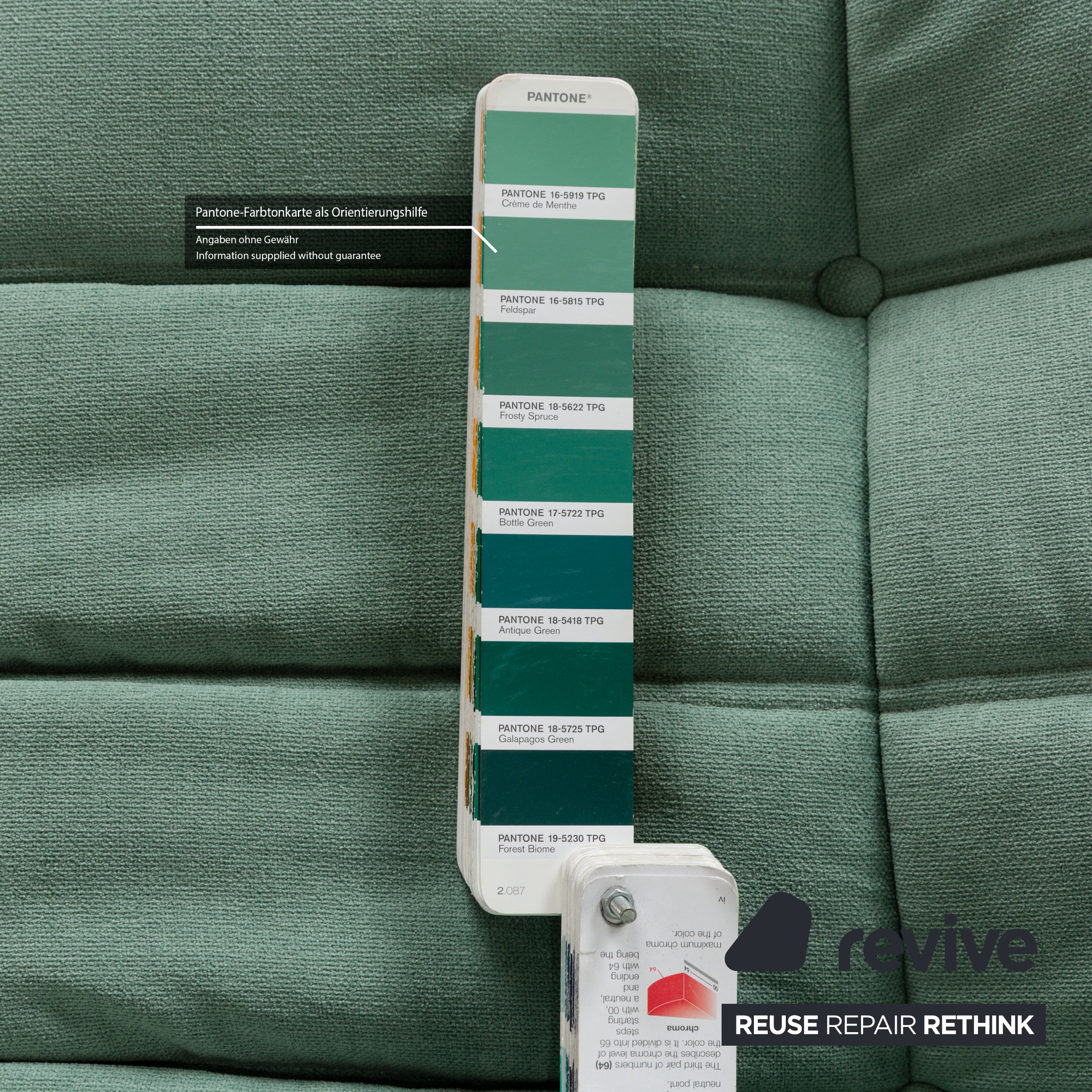 Ligne Roset fabric Togo armchair green mint reupholstery