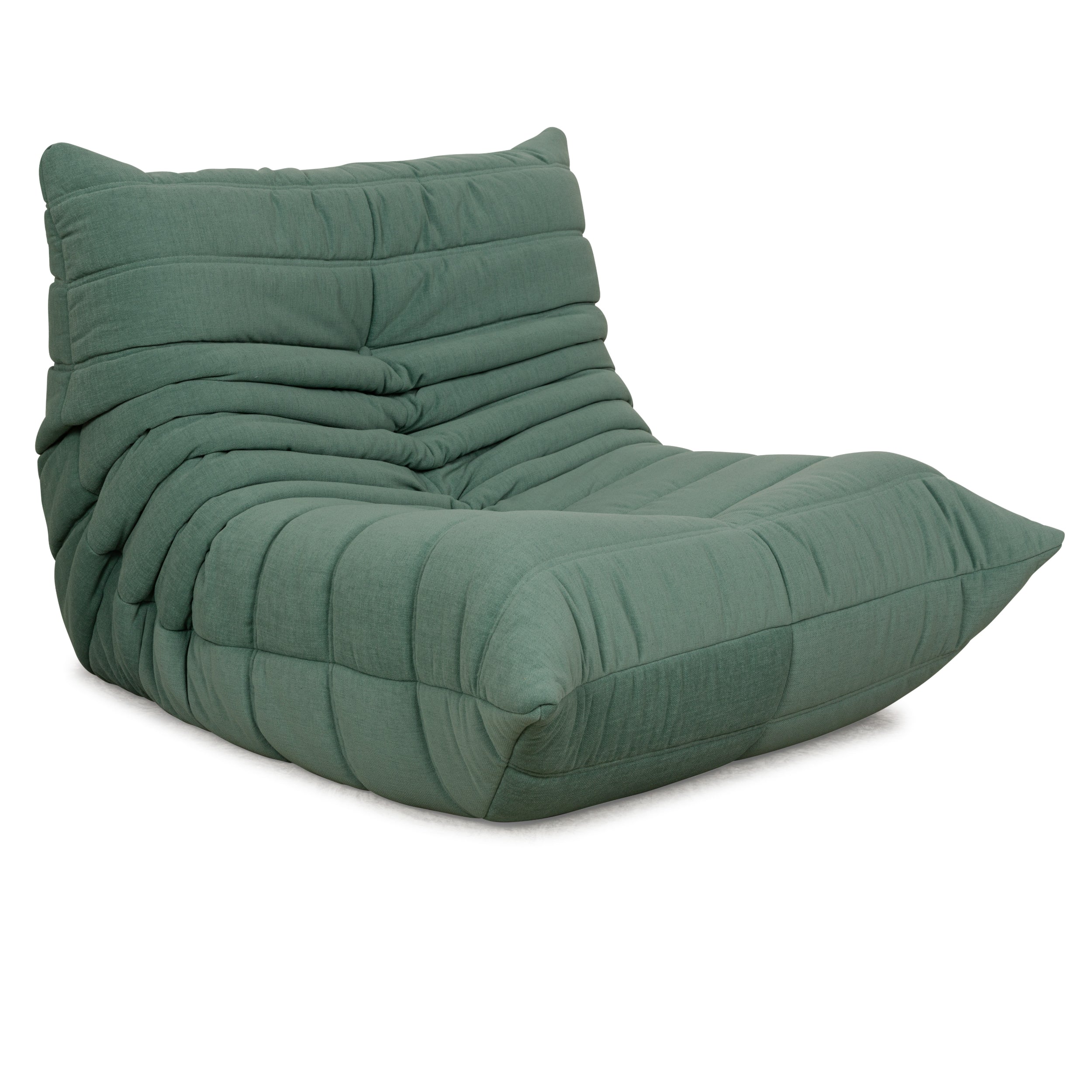 Ligne Roset fabric Togo armchair green mint reupholstery