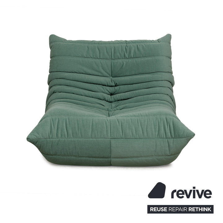 Ligne Roset fabric Togo armchair green mint reupholstery
