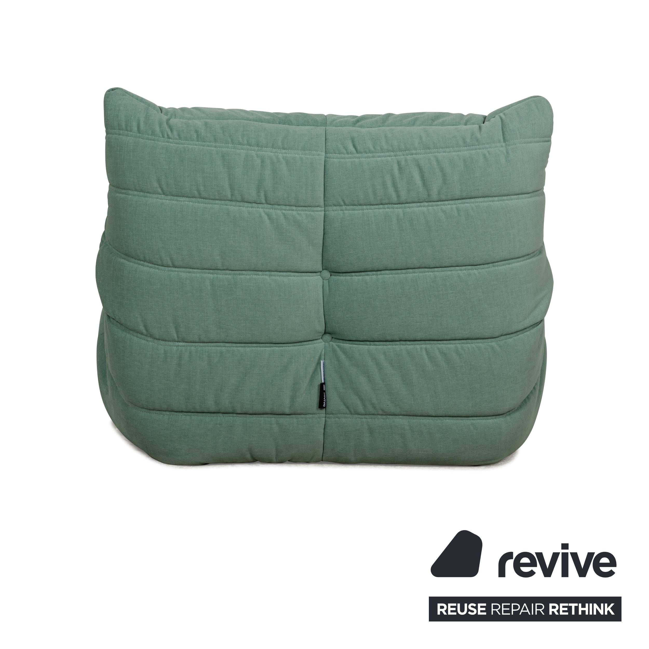 Ligne Roset fabric Togo armchair green mint reupholstery