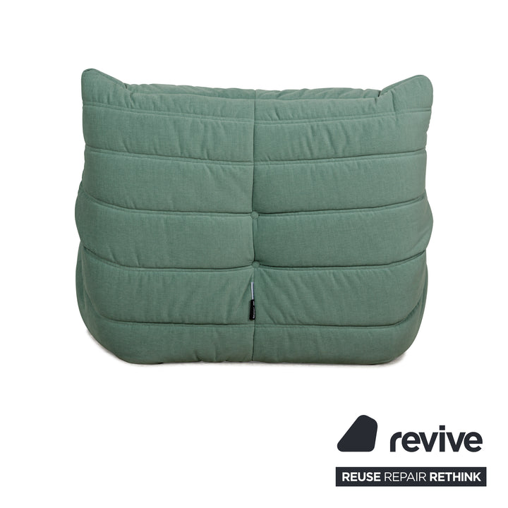 Ligne Roset fabric Togo armchair green mint reupholstery