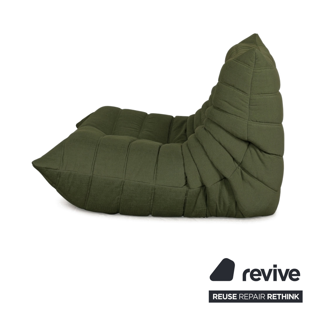 Ligne Roset Stoff Togo Sessel Neubezug Dunkelgrün