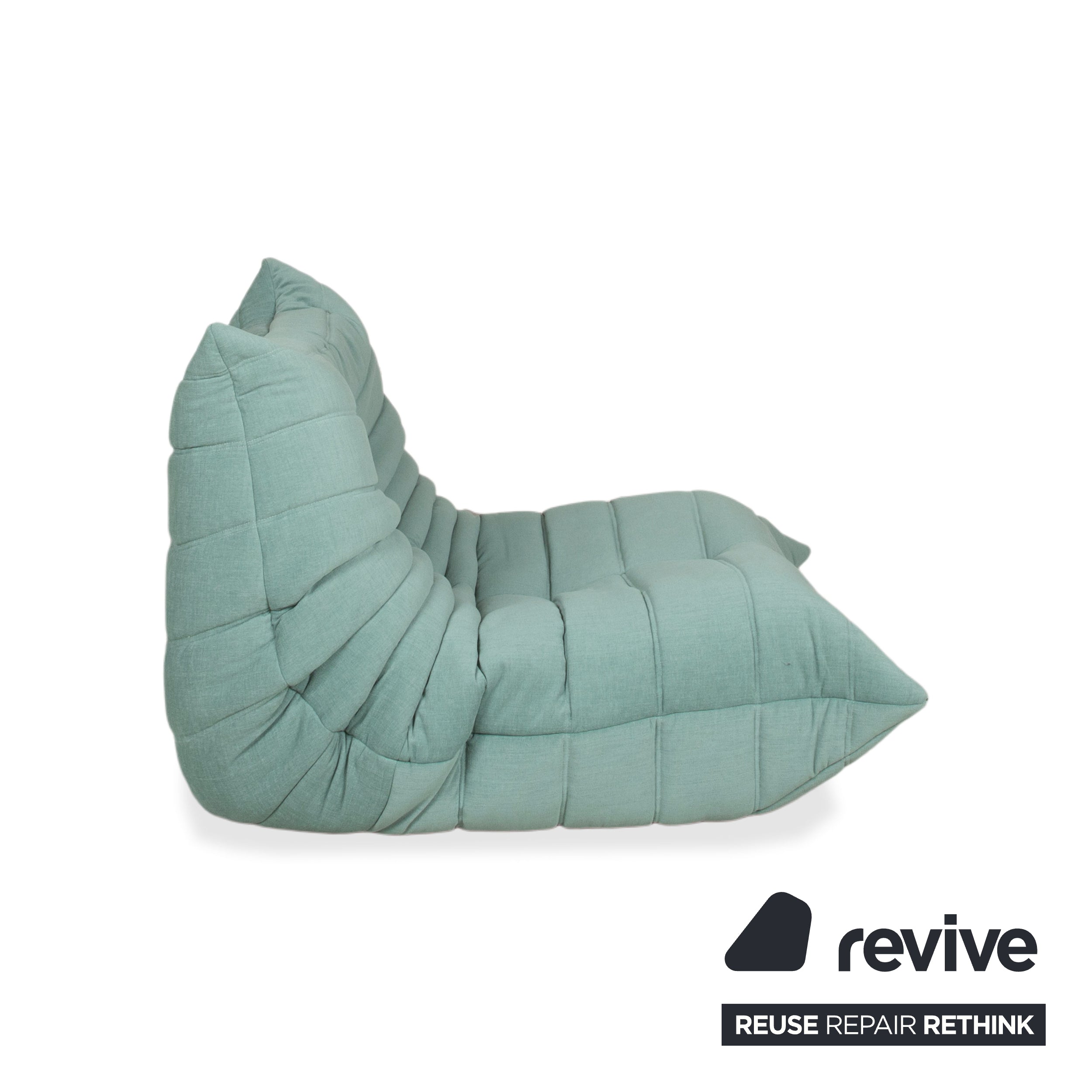 Ligne Roset Togo Armchair Fabric Green Turquoise Sage New Upholstery MALOU 160