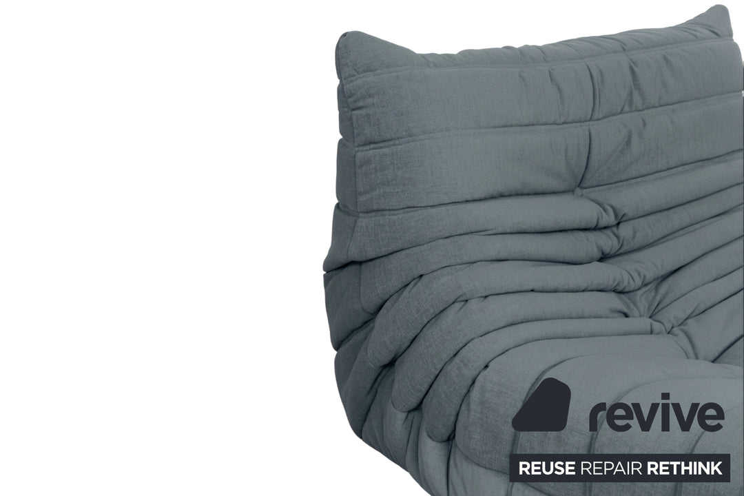 Ligne Roset Stoff Togo Sessel Neubezug Taubenblau