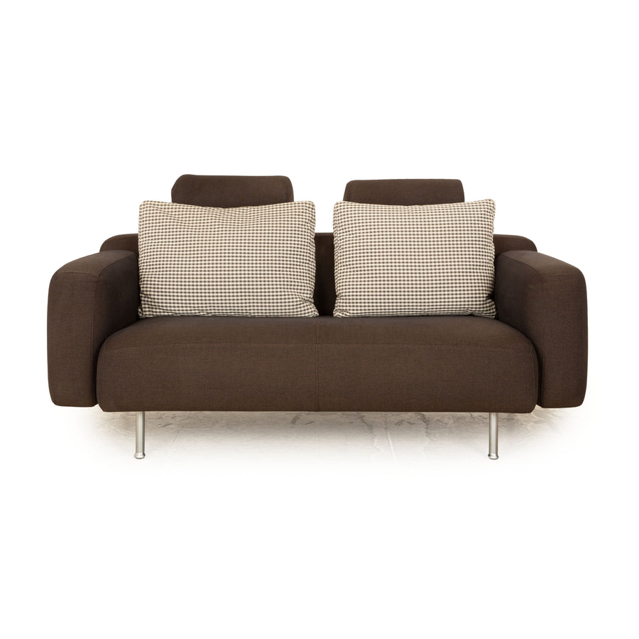 ligne roset fabric two-seater gray sofa couch