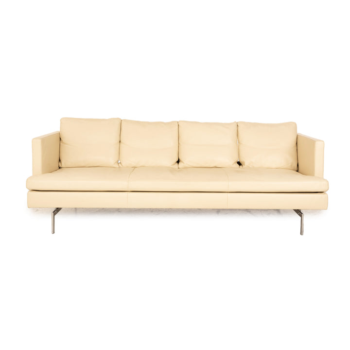 ligne roset Stricto Sensu Leder Dreisitzer Creme Sofa Couch