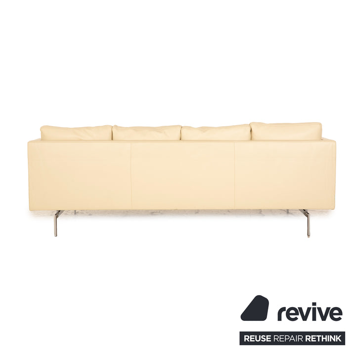 ligne roset Stricto Sensu leather three seater cream sofa couch