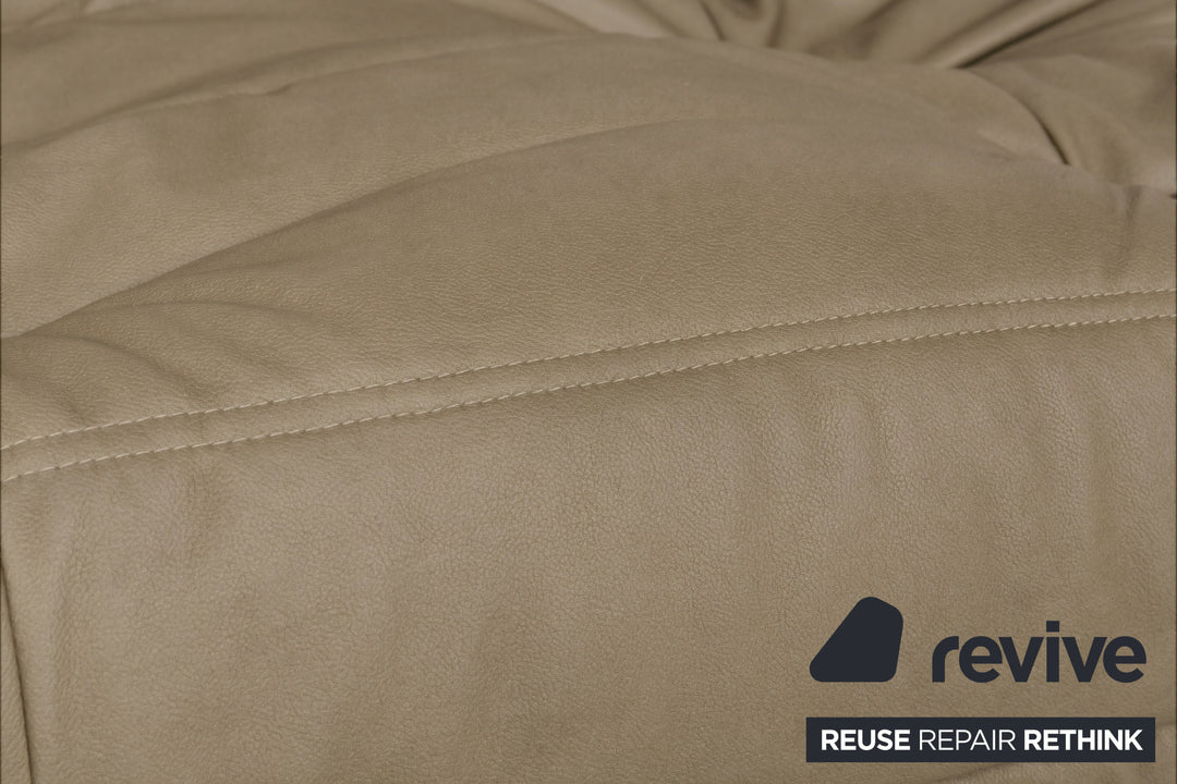 Ligne Roset Togo Dreisitzer Couch veganes Leder Neubezug Taupe