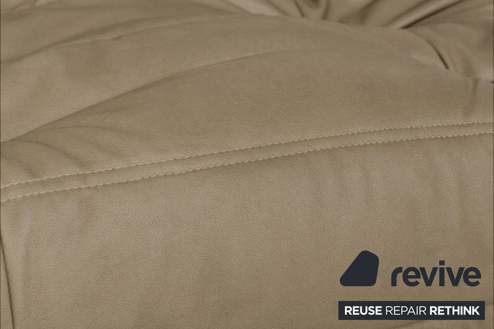 Ligne Roset Togo Dreisitzer Couch veganes Leder Neubezug Taupe