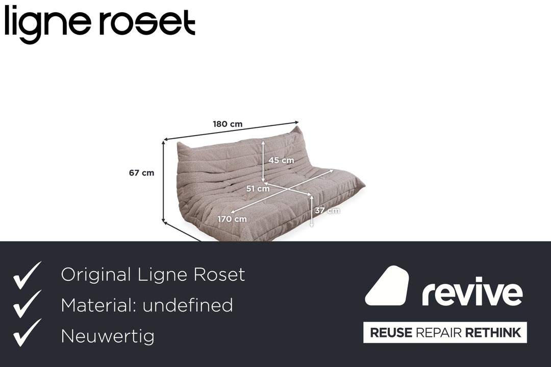 Ligne Roset Togo Dreisitzer Creme