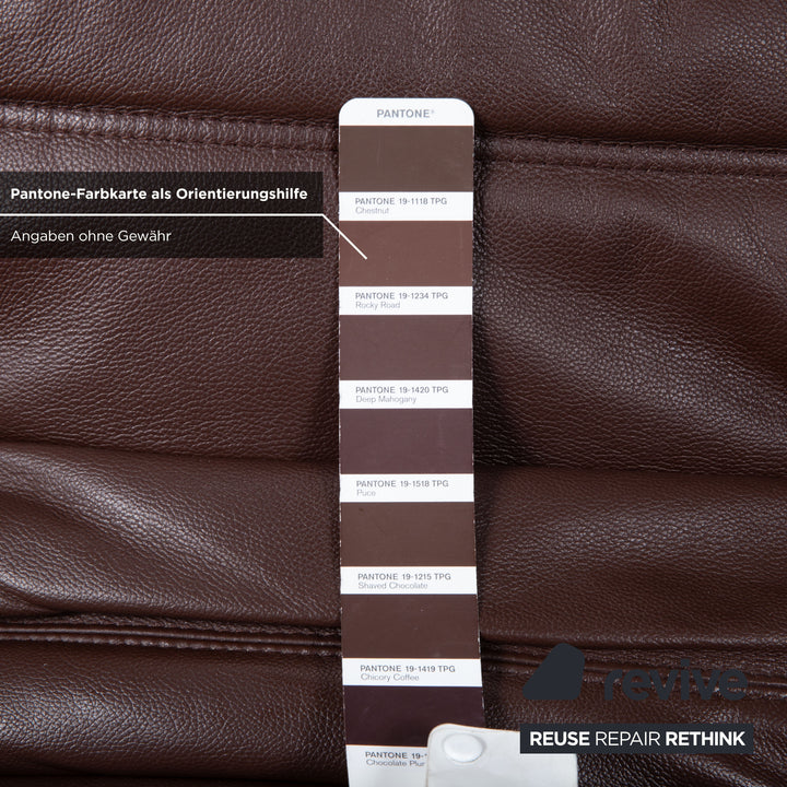 Ligne Roset Togo three-seater leather sofa, brown couch