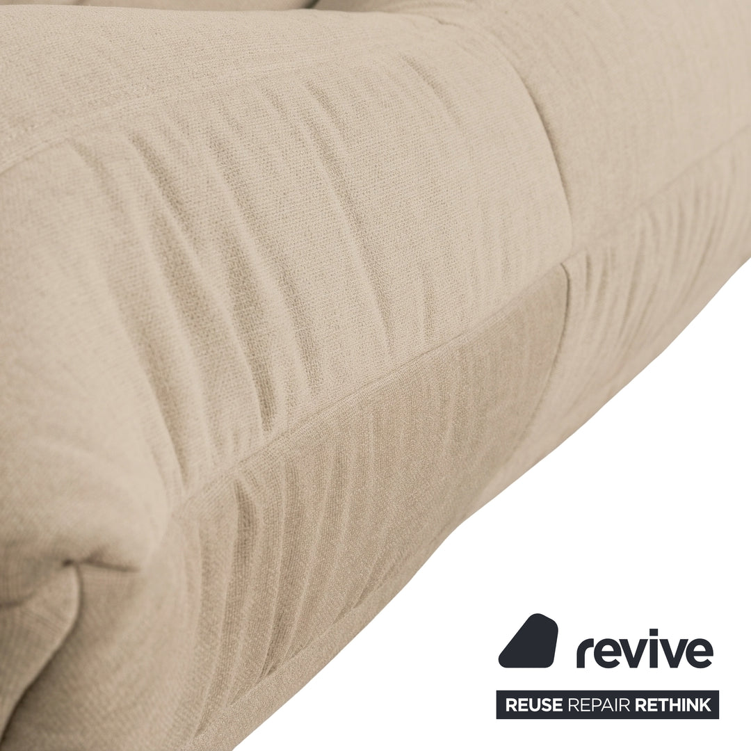 Ligne Roset Togo Dreisitzer Sofa Couch Stoff Beige Taupe Neubezug