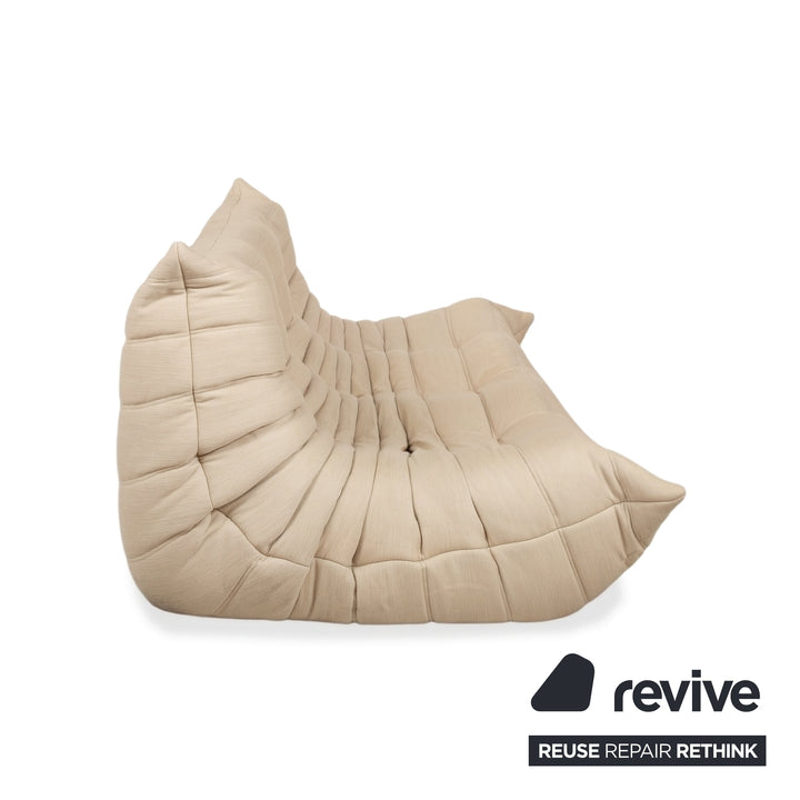 Ligne Roset Togo Dreisitzer Sofa Couch Stoff Beige Taupe Neubezug