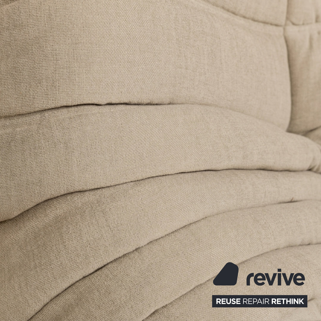 Ligne Roset Togo Dreisitzer Sofa Couch Stoff Beige Taupe Neubezug